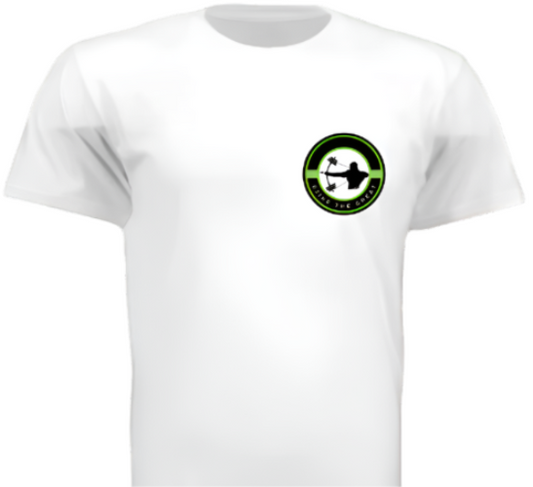 White EjikeTheGREAT logo tee